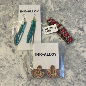 Ink and Alloy earrings and bracelet